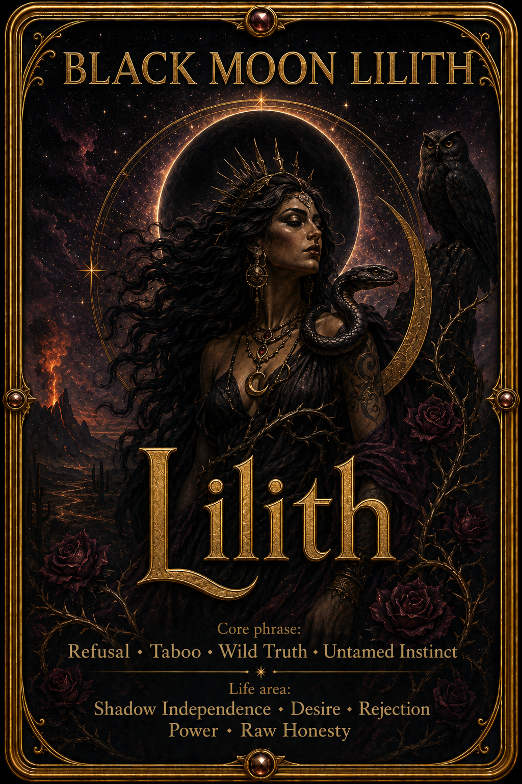 Black Moon Lilith astrology card